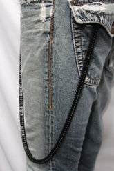 Black Metal Links Extra Long Wallet Chains  KeyChain Jeans Classic Biker Motorcycle Accessory Men Style - alwaystyle4you - 6